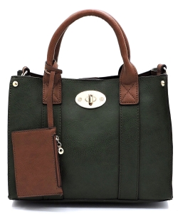 Faux Leather Mini Satchel Bag WU061 OLIVE